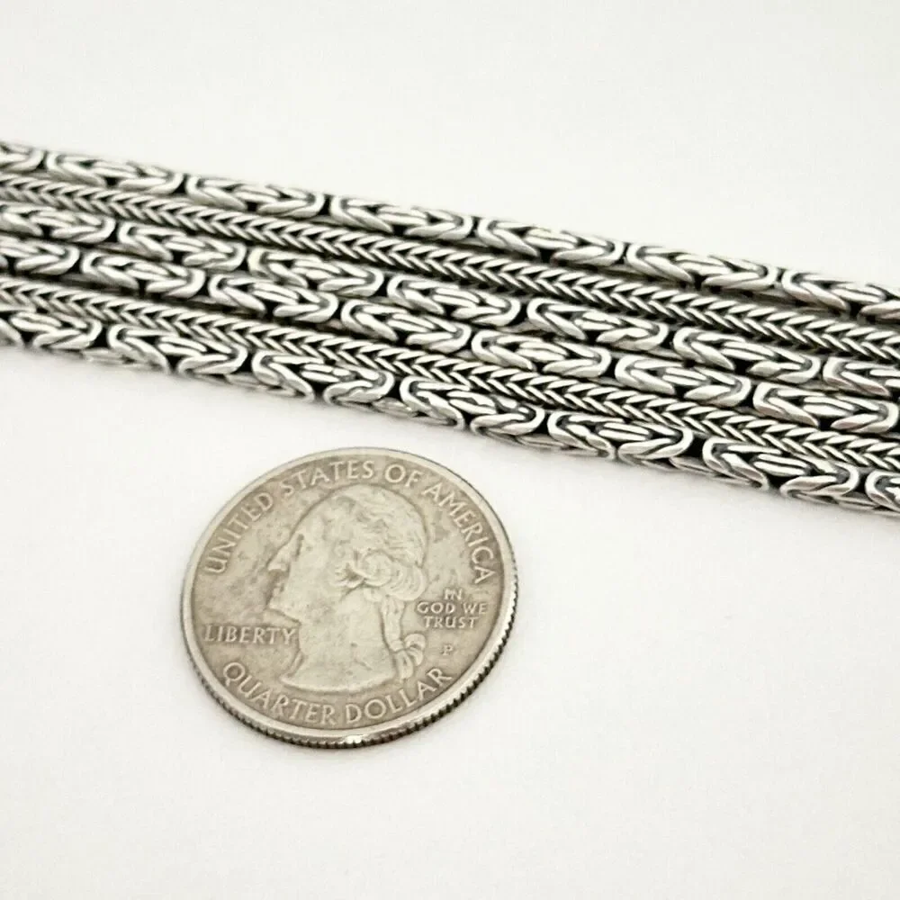Vintage Silpada 925 Sterling Silver Chunky Five Strand Rows Byzantine Bracelet